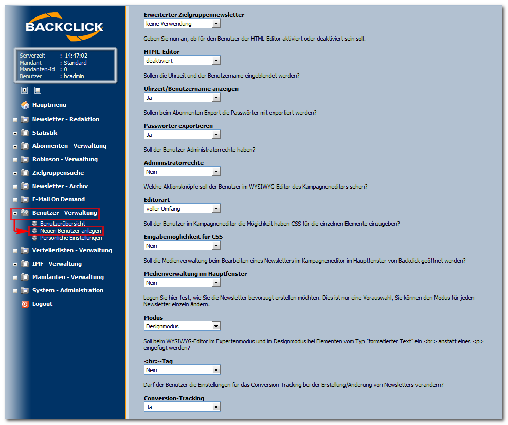 Benutzer_anlegen_Einstellungen_Email_Marketing_Software_BACKCLICK